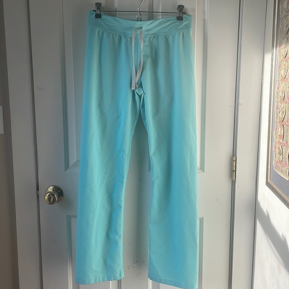 Small Figs Livingston Basic Scrub Pants Aqua Blue